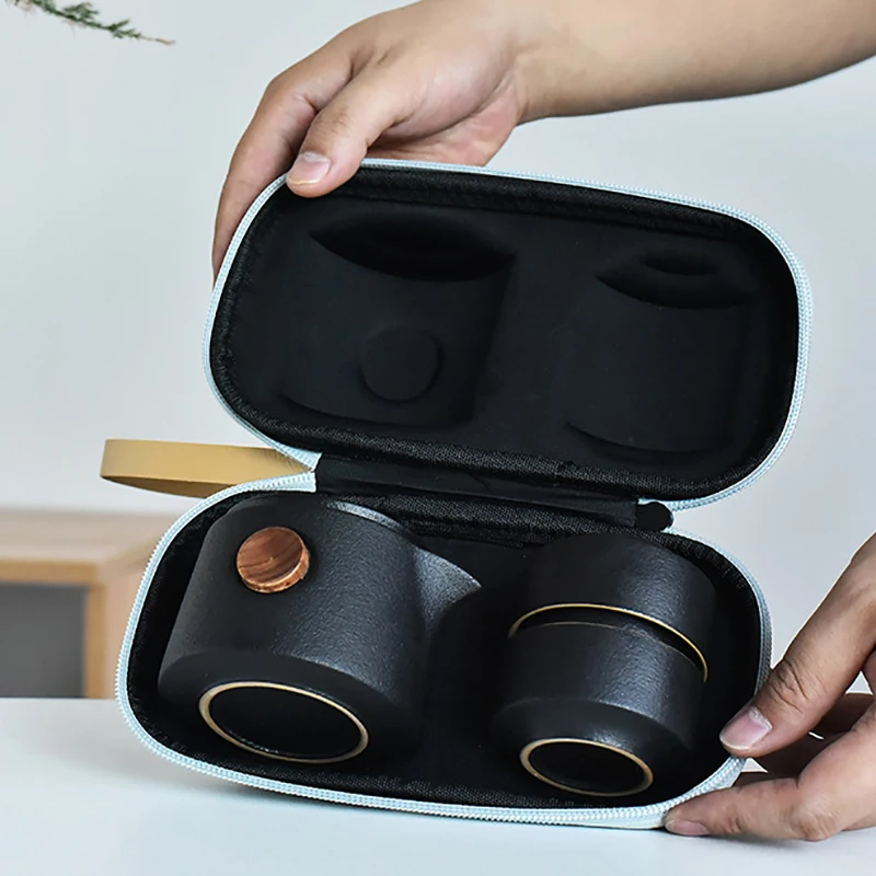 Korean Tea Set - Siyah çömlek açık seyahat çay seti