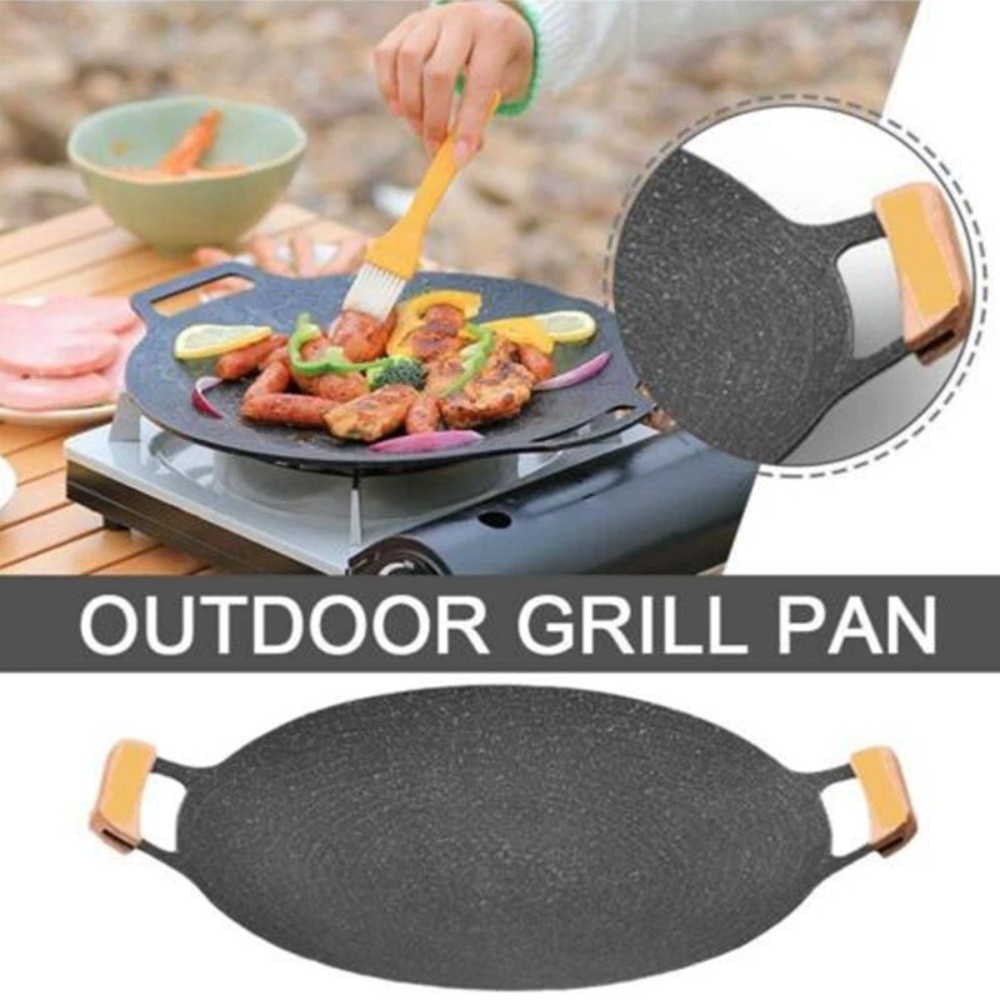 Korean Bbq Grill - 30/32/34/36/38cm Kore Barbekü Izgara Tavası Isıya