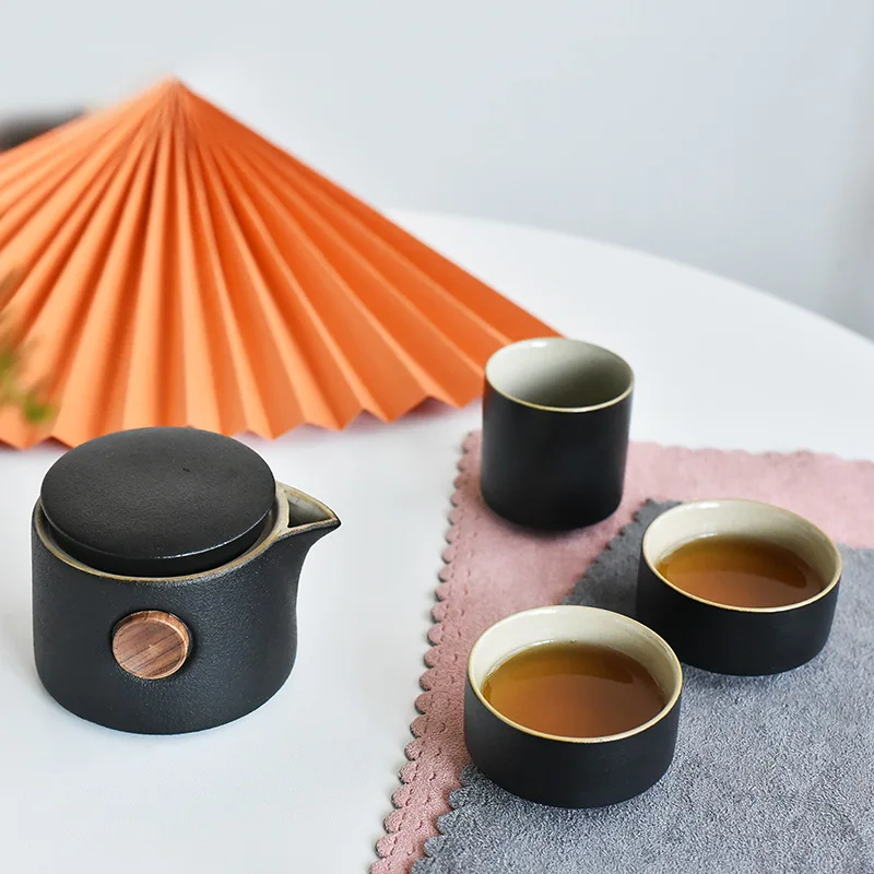 Siyah çömlek açık seyahat çay  - Korean Tea Set incelemesi ve fiyatı