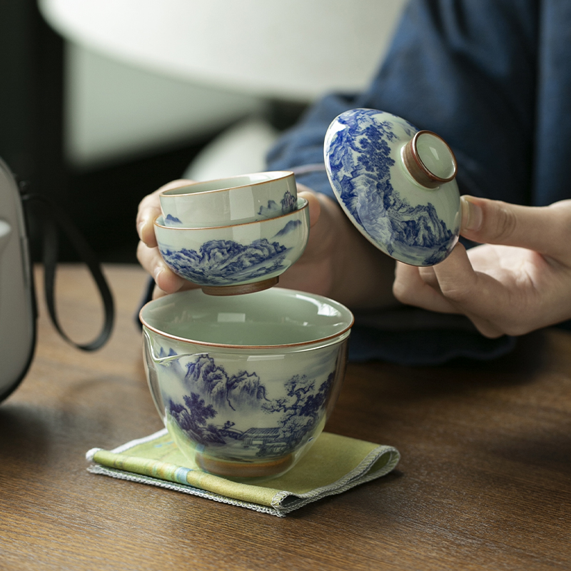 Çin Retro Mavi Beyaz Porselen  - Korean Tea Set incelemesi ve fiyatı