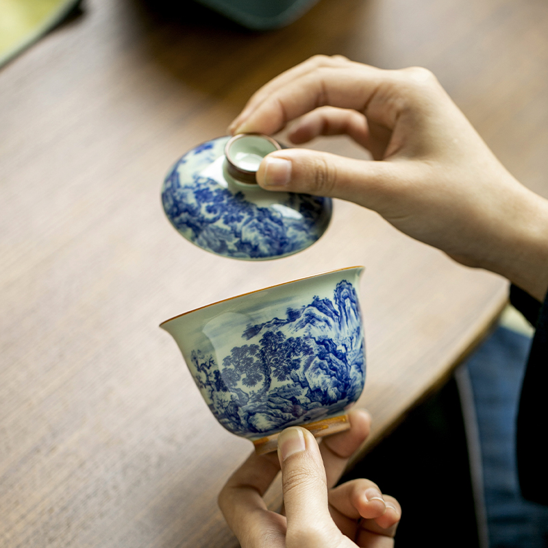 Çin Retro Mavi Beyaz Porselen  - Korean Tea Set incelemesi ve fiyatı
